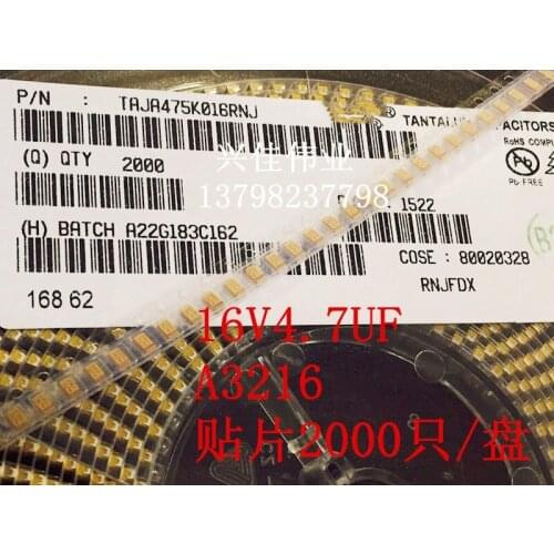 Original 20pcs/ 16V4.7UF 475C A3216 A 1206 Tantalum Capacitor