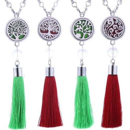 Car air freshener aromatherapy Diffuser pendant Tree Of Life Tassel Perfume diffuser Decorative Hanging Ornaments (Pad)