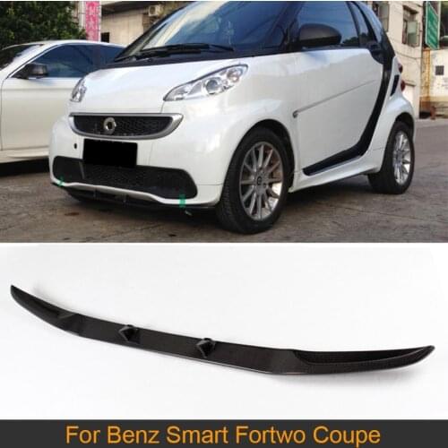 Carbon Fiber Black Front Bumper Lip Chin Spoiler Cover for Mercedes Benz Smart Fortwo Coupe 2012-2013 Convertible