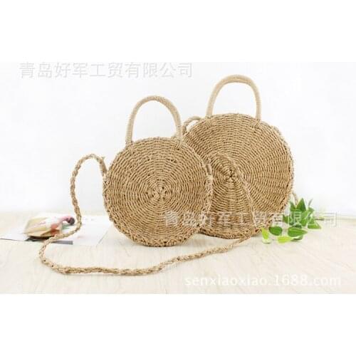 2018 Bohemian Women Straw Beach Bag Summer Woven Round Hot Handbag Women Shoulder Bag