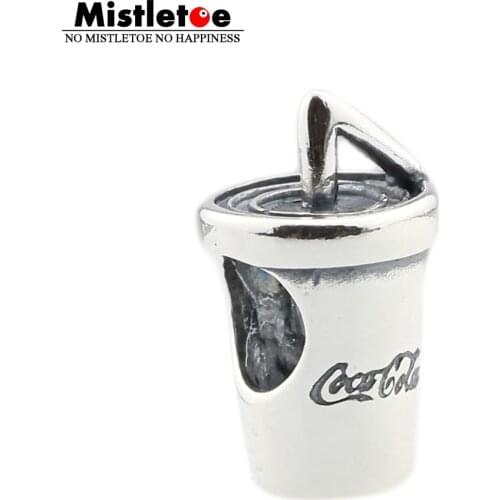 Authentic 925 Sterling Silver Coke Cup Charm Bead Fit European Bracelet Jewelry