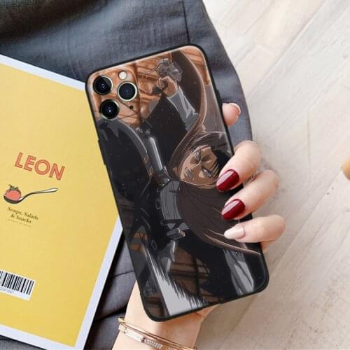 Attack On Titan Anime Levi silicone for iPhone Se 6 6s 7 8 Plus X XR XS 11 12 Mini Pro Max glass TPU phone case cover shell