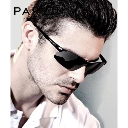 PARZIN Men Sunglasses UV400 Polarized Driving Sun Glasses For Male Sport Goggles Anti Skid Aluminum Magnesium Gafas De Sol 8003