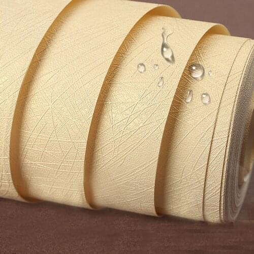 Modern PVC Waterproof Wall Stickers Simple Silk Solid Color Wallpaper Living Room Bedroom Decor Textured Wallpaper Contact Paper