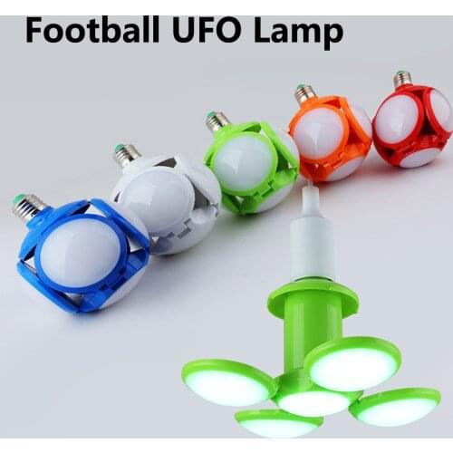 LED 40W E27 Deformable Garage Light Folding Bulb colorful RGB Warm White AC 220V 110V LED light football UFO lamp Gifts LED Bulb