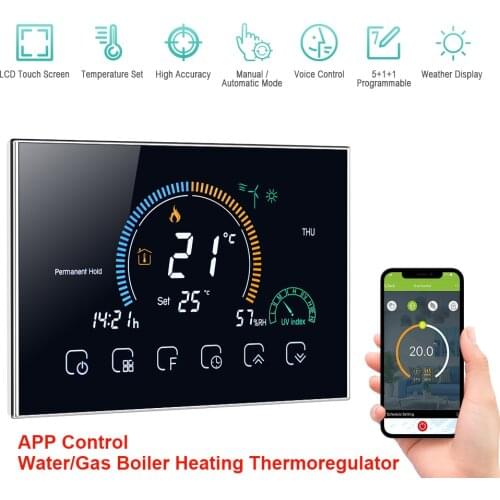 95-240V Wi-Fi Smart Programmable Thermostat 5+1+1 Six Periods Voice APP Control Water/Gas Boiler Heating Thermoregulator