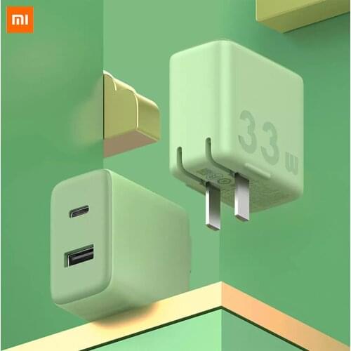 Xiaomi Mijia Youpin Zimi 33W Fast Charger 1A1C Dual Port Matcha Green Foldable pins