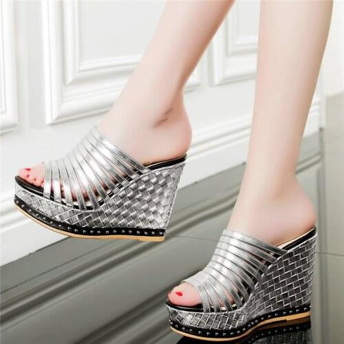 Women Ankle Straps Genuine Leather Wedges High Heel Gladiator Roman Sandals Female Open Toe Platform Pumps Shoes Casual Shoes