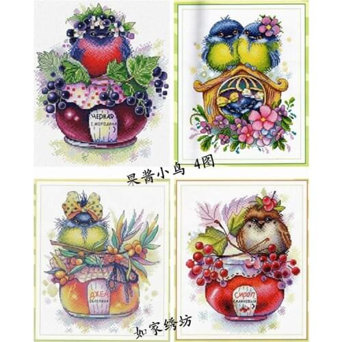 2021 Gold Collection Embroidery Jam Birds Countryside Cross Stitch Kit with 100% Cotton Flosses & Free Shipping for Home Decor