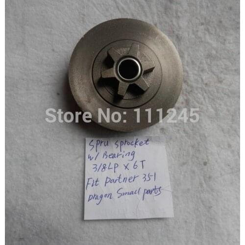 PA351 SPUR SPROCKET W/ BEARING 3/8LP X 6T FITS PARTNER 350 351 &MORE CHAINSAWS CLUTCH DRUM FREE SHIPPING