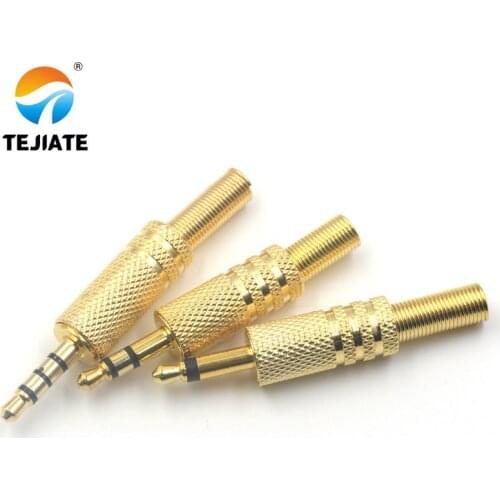 1PCS Stereo Headset Plug 3.5MM Socket Connector Audio Cable Welding 2/3/4 Section Type Small Three Core Gold Plated