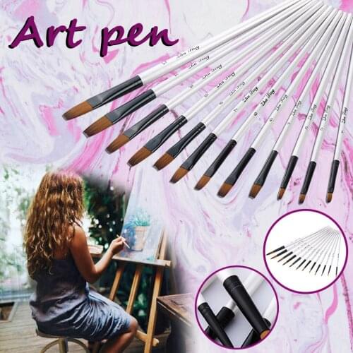 12PCS Paint Brush Set Professional Nylon Brush Oil Watercolor Acrylic Painting Pen Art Supplies Hand Painted DIY Art Supplies