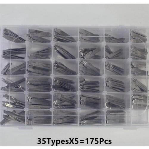 175Pcs Engraved Line Scale Shearing Teeth Blank Car Key Cutting Teeth Blade Key Reticle Locksmith Tool (35 Type Full Set ) K445