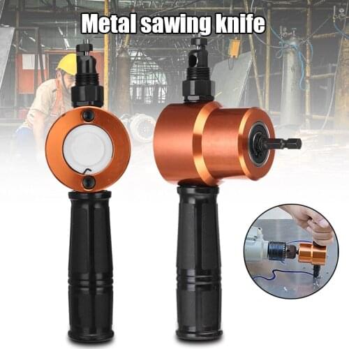 2 Head Sheet Metal Cutting Nibbler Hole Saw Cutter Electric Drill Attachment Supplies Accessories Power Tool for Metal Saw