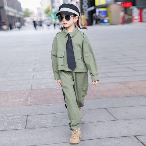 Girls Suits Coat + Pants 2pcs Kids Cotton Tracksuit 2021 New Arrive Spring Autumn Uniforms Sport Teenagers Outwear Children Sets