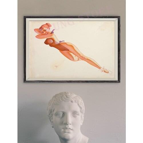 618 Vintage Beautiful Pin-up Girl Classic Picture Custom Silk Poster Home Deco Wall Art Christmas Gift