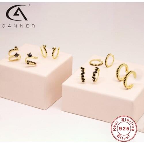 CANNER Versatile And Exquisite Hoop Earrings For Women 925 Sterling Silver Earring Jewelry Accessories Hoop Kolczyki Pendientes