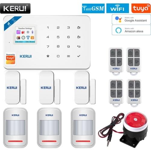 KERUI W181 Home Security Alarm System Mobile APP Receiving GSM WIFI Connection Color Security Alarm Siren System Screen Wireless