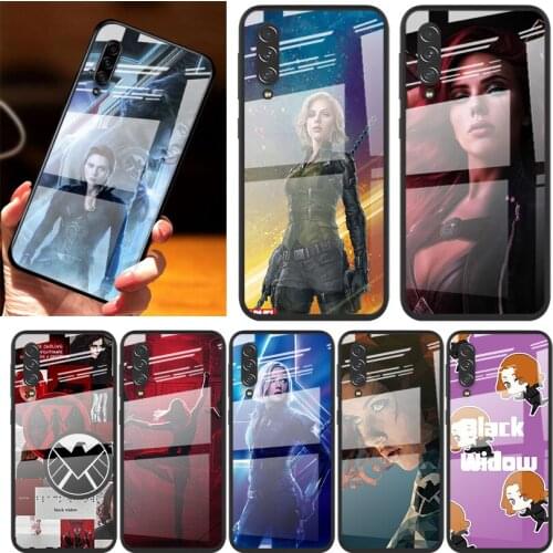 Marvel Avengers Black Widow For Samsung Note 20 10 9 8 Ultra Lite Plus 5G A70 A50 A40 A30 A20 A10 Tempered Glass Phone Case