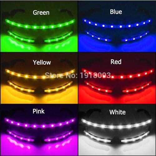 Colorful LED Glasses Cheap Light up Rave DJ Bright Costume Party Glasses Luminous Rave Night Glasses Decoration