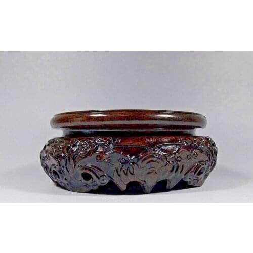 Wood round base Display stand for vase incense burner teapot statue 3.6 inch