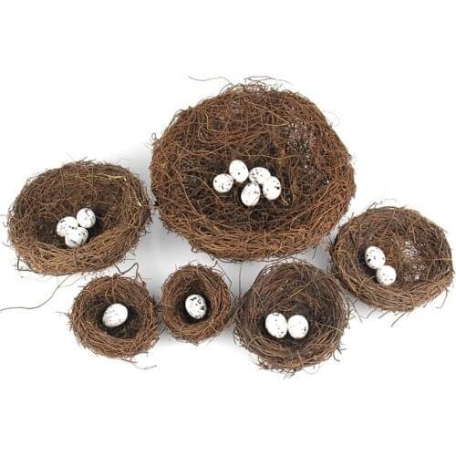 DIY Simulation Animal Model Parrot Bird Nest Egg Figurine Bonsai Home Decor Miniature Fairy Garden Decoration Accessories Modern