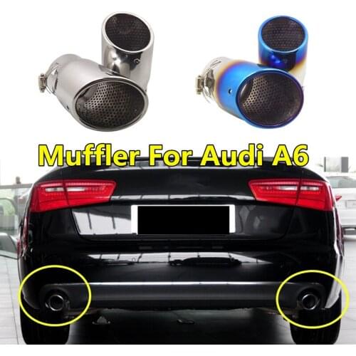2pcs Stainless Steel Muffler Car Exhaust Tip Pipe For Audi A6 Haval H6 Mazda CX-5 Auto Rear Decoration Accessories Tail Throat