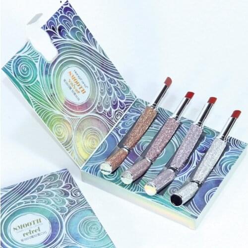 HENG FANG 4pcs/kit Stars Shine Velvet Lipstick Makeup Set Durable Waterproof Matte Lipstick Designed for Ladies Lip Makeup Tools