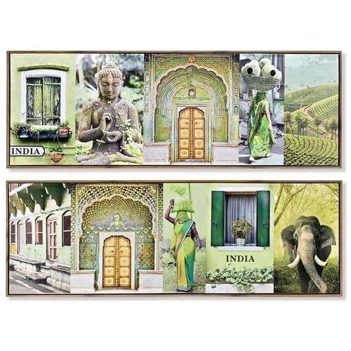 Painting Dekodonia Indian Woman Lacquered (2 pcs) (120 x 2 x 40 cm)