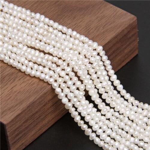 Tiny 2-3mm Natural Freshwater Pearl Beads Irregular Shape Round Pearl Loose Beads DIY Bracelet Necklace Accessries 14" Strand