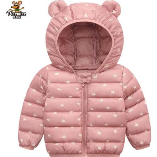 Boys Girls Jacket New 2020 Winter Baby Infant Warm Coat Cotton Outwear Fashion Children Cotton-padded Cartoon Ear Hoodies