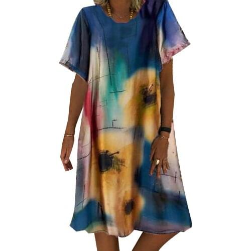Summer dress Women Dress Stylish Short Sleeve Skin-friendly All-match Trendy Summer Women Dress vestidos mujer verano