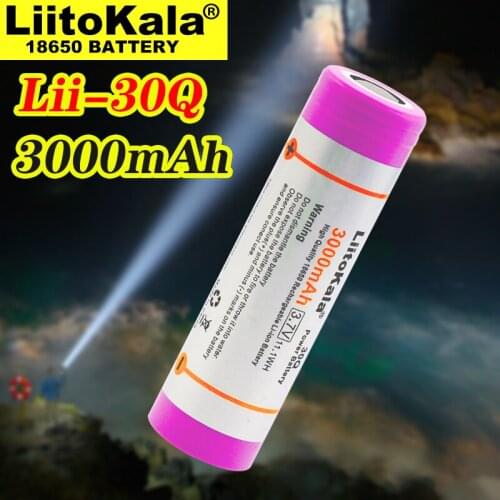 Liitokala 18650 battery 30Q 100% original 3000mAh lithium battery icr18650 powered Aku Electrical tools