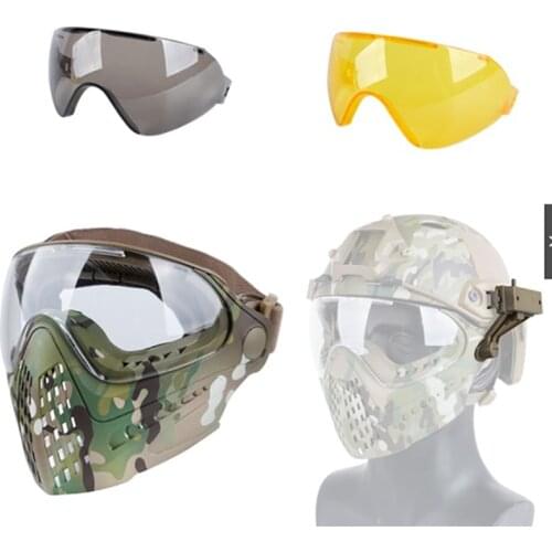 Piloteer Airsoft Face Mask With Goggle Tactical Paintball Wargame Shooting Game Facial Protection Nose Guard Mask Gear Accessory