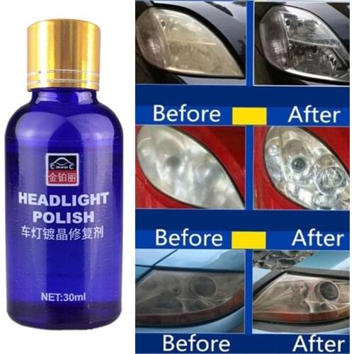 30ML Car Headlight Repair Agent Coating Solution Repair Kit Oxidation Rearview Coating Headlight Polishing Liquid With Sponge