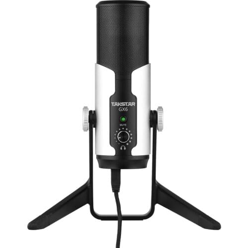 TAKSTAR GX6 USB Microphone Desktop Stereo Digital Condenser Mic with Shock Mount for Broadcasting Gaming Livestream Video
