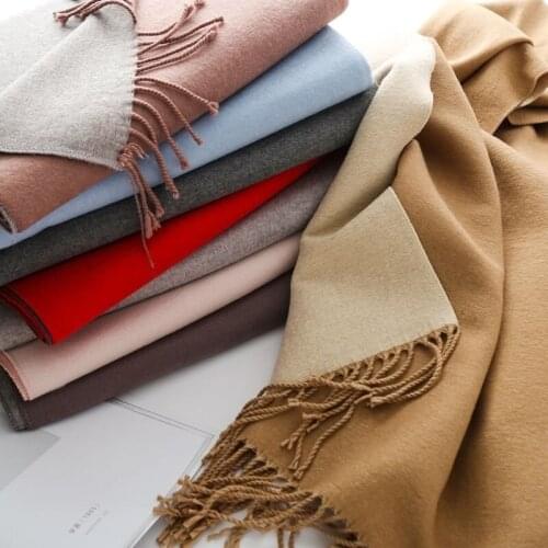 NewColor matching double-sided womens scarf fashionable thickening warm shawl dual purpose imitation cashmere scarf coupleScarf