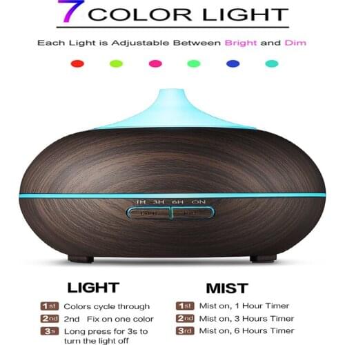 Air Purifie aromatherapy machine with 7 Colors LED Lights Household Environmentally Friendly Atomizing Essential Oil Diffuser