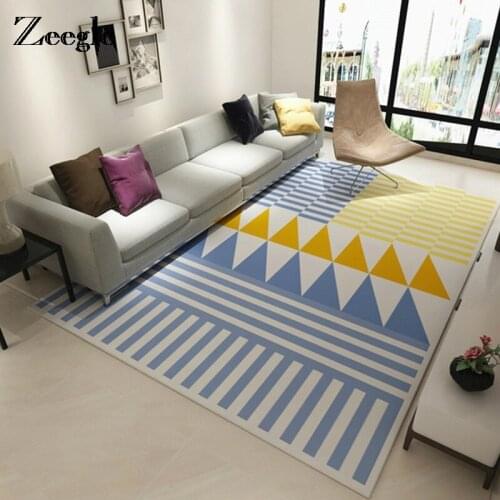 Zeegle Nordic Carpets For Living Room Anti-slip Office Chair Floor Mats Parlor Area Rug Home Great Room Rugs Bedroom Beside Mats