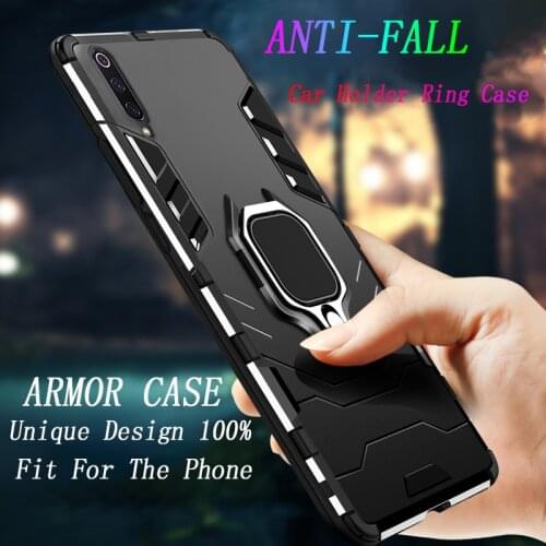 Luxury Armored Shockproof Phone Case For Redmi Note 7 8 6 7A K20 5 4 4X Pro Plus. soft TPU case hard PC cover With Holder Ring