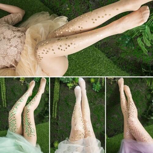 Sexy Women Mermaid Stockings Fishnet Over Knee Thigh-High Long Boot Stockings One Size Female