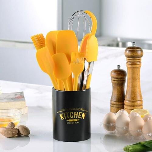 Silicone Cooking Tool Non-Stick Spatula Shovel High Spatula Oil Brush Temperature Resistant Kitchenware Utensils Set With Box
