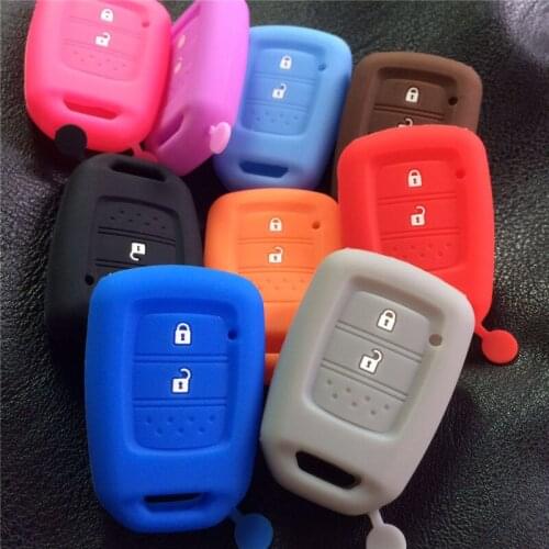 Silicone rubber car key fob cap cover case holder for HONDA Jazz Civic Vezel City fit HR-V Jade HRV 2 buttons key