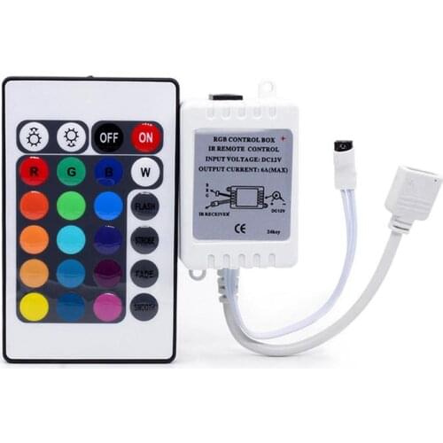 LED RGB Controller 44key 24Keys DC12V IR Remote Dimmer Controller for SMD 3528 5050 RGB LED Strip Lights