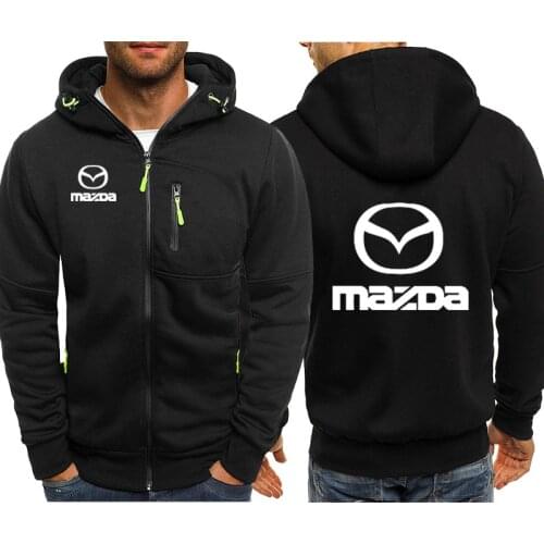Hoodies Men Mazda Car Logo Print Casual Hip Hop Harajuku Long Sleeve Hooded Sweatshirts Mens zipper Jacket Man Hoody Clothing