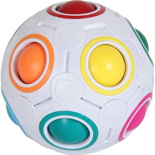 Magic Rainbow Puzzle Ball Speed Cube Ball Puzzle Game Fun Stress Reliever Magic Ball Brain Teaser Fidget Toys for Children Adult