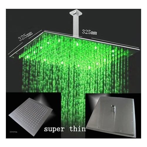 X15360 - 12.5 Inch Stainless Steel RGB Colors of LED Shower Head, Color Changed without Battery