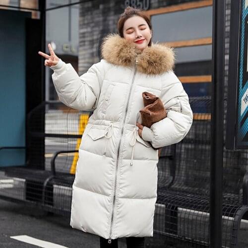 2018 High Waist Polyester Long Zipper Full Promotion Winter Loose Coat Woman New Hat Clothes Cotton Fashion Joker Jacket