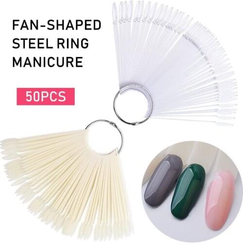 1 Set Nail Tips Clear Full Fan Finger Card Nail Art Practice Tool Portable Tool SSwell