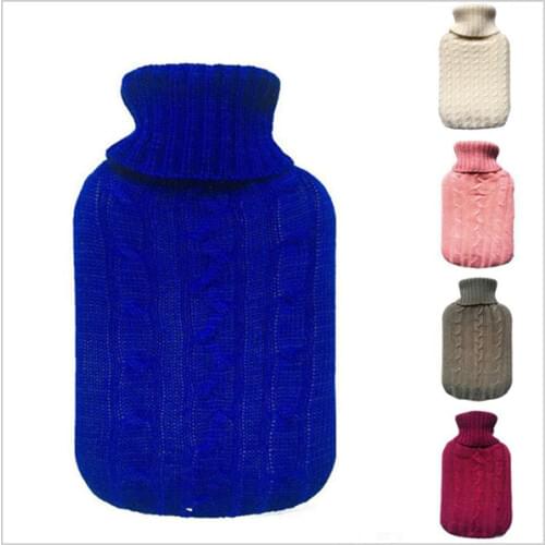 1PC Portable BAG for Hot Water Bag Hand Feet Warming Bottles Bags Hot Water Bottle cover Knit Flannel Bags Super Soft 2000ml